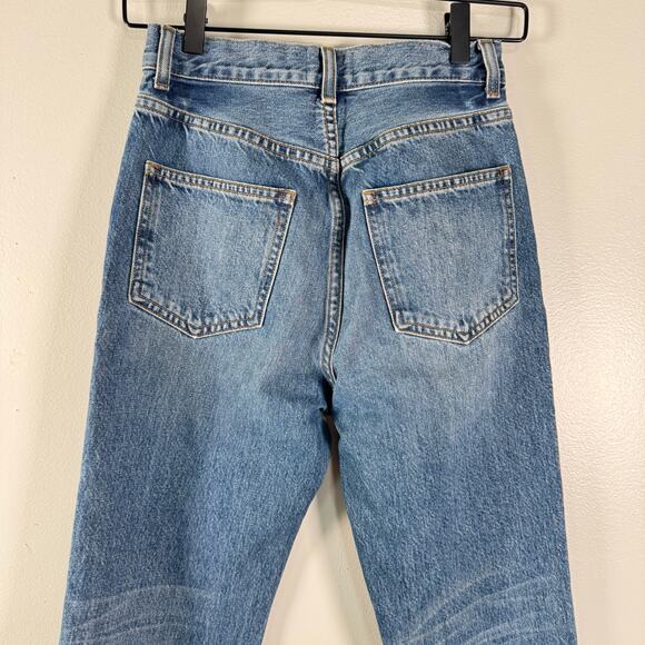 Doen High Rise Straight Leg Jeans Womens Size 23 Organic Cotton Medium Wash Blue - Picture 7 of 11